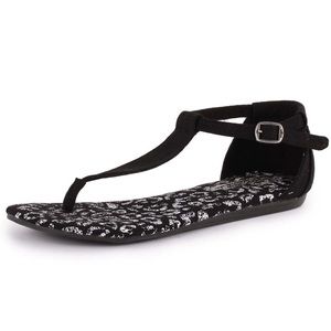 Toms tstrap black leopard sandals